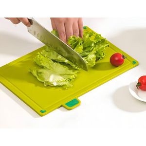 Slices-Colorful food symbols on thick plastic cutting boards, anti-slip base, easy to wash, versatile, kitchen organizer