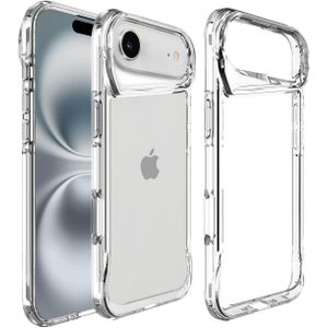 جراب متين وشديد التحمل من 3 طبقات لا يصفر بحماية من السقوط من الدرجة العسكرية وتصميم حماية مقاوم للصدمات والسقوط لموبايل آيفون 17 برو اير من  - شفاف