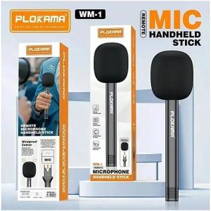 Plokama Handheld Stick for Wireless Lavalier Microphones – Comfortable Grip for Interviews, Live Streaming, and Content Creation – WM-1 – Black