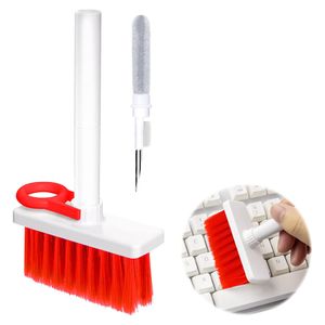 Keyboard Cleaner 5 in 1 Multi-Function Cleaning Soft Brush Airpod Cleaner  Kit,Computer/Laptop Cleaner with Keycap Puller, for Bluetooth Earphones  Lego Laptop Airpods Pro Camera Lens Electronics (Red)