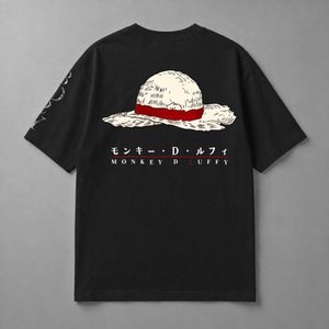 T-Shirt Anime Oversized Cotton T-15 -  Black