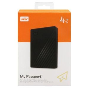 Western Digital قرص صلب خارجي WD My Passport بسعة 4 تيرابايت، مقاس 2.5 بوصة، لون أسود