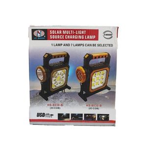 مصباح طوارئ يدوي LED محمول قابل لإعادة الشحن (طاقة شمسية +TYPE-C+ USB)