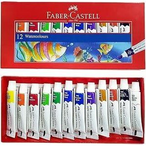 Faber-Castell Students Watercolor Tube Of 12 Colors, Assorted, 1420099, 5Mlx12Pc