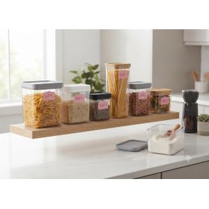 Clear and Durable Plastic Food Storage Organizer Container Specially Designed to Keep Cereal and Pasta Fresh Longer with Airtight Seal System - Perfect for Modern Kitchens and Colorless Use