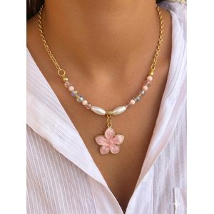 floral pink necklace