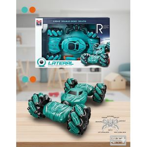 سيارة تحكم ذكية بساعة يد – قيادة مزدوجة الاتجاهات مع ريموت 2.4GHz وساعة إيماءات – بطارية قابلة للشحن مع كابل USB – إضاءة LED ملونة وحركة في جميع الاتجاهات – خامات متينة مناسبة للأطفال من عمر 3 سنوات فأكثر