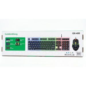 Golden King Keyboard and Mouse set, Raised Flexible Buttons, and Colourful backlight, Wired USB 