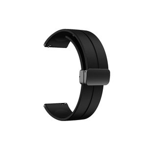 سوار سيليكون 20 مم مع مشبك مغناطيسي قابل للطي لساعة أورايمو تيمبو إس 2 الذكية OSW-11N - أسود