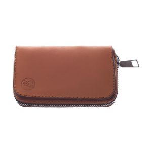 KEMT  Natural Leather Zipper Card  Holder for Men - Havana