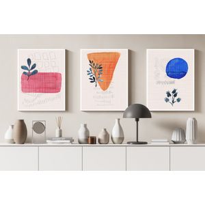 لوحة جدارية من القماش ، صورة تجريدية مؤطرة للرسوم التوضيحية مع ضبابية هندسية بالألوان المائية مقاس 90 × 60 سم