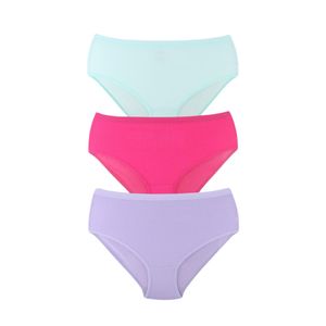 Kalia Kalia Pack of 3 Cotton Plain Brief Panties Underwear for Women (Plain)