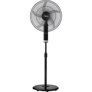 Midea     Stand Fan 18-Inch – 75 W 5-Blade, Remote Control Adjustable Height Oscillating Home Fan, Black,FS45-25MR-BK