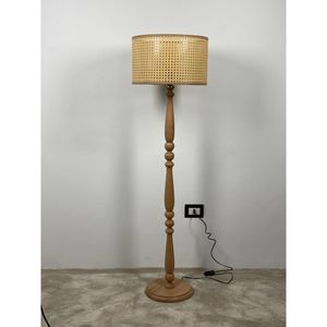 TBS   Boho Rattan Floor Lamp