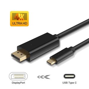 كابل USB نوع C إلى منفذ عرض بطول 1.2 م بدقة 4K عند 60Hz للاستخدام المنزلي أو المكتبي متوافق مع أجهزة ماك بوك برو واير واي باد برو بمنفذ USB نوع C وأجهزة اللاب توب والموبايلات