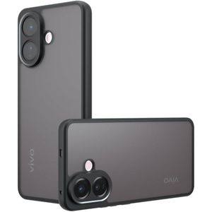 Cover for Vivo V60 Lite – Shockproof Silicone Case with Translucent Matte Back Panel and Non-Slip Black Border – Black