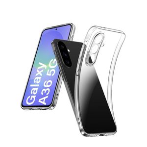 جراب متوافق مع سامسونج جالاكسي A56/A36، جراب شفاف تمامًا مصنوع من جل TPU ناعم ومرن من السيليكون، مقاوم للخدش، لحماية الكاميرا، جراب TPU شفاف - شفاف