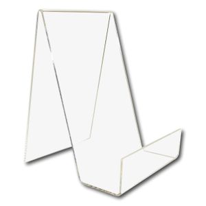 BEST MEDIA Medium Transparent Plastic Book Display Stand an Acrylic Perspex Plate and Retail Easel Holder for Schools and Libraries- Modern - 1 Piece - Transparent