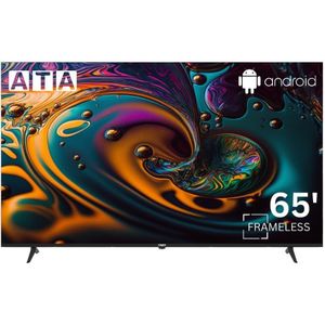 ATA تلفزيون جوجل الذكي بدون إطار مقاس 65 بوصة من ايه تي ايه، أسود - ATA65UOS