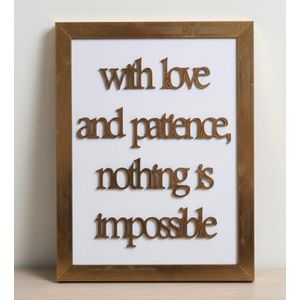  تابلوه حائط بإطار ذهبي، عبارة تحفيزية بحروف بارزة، مقاس 40في30 سم، ديكور للمكتب والمنزل 