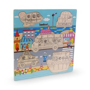 Wooden Coloring Puzzle – Transportation