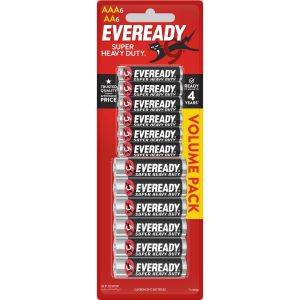 Eveready إيفريدي بلاك عبوة مجمّعة: 6 بطاريات AA + 6 بطاريات AAA