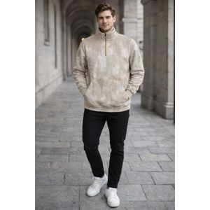 Hero Basics سويت شيرت بسحاب بطبعة هيرو بيسي - بيج