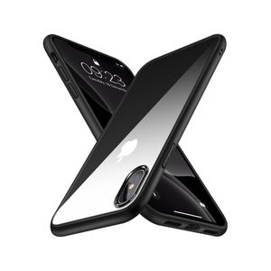 جراب متوافق مع هاتف iPhone Xs Max مقاس 6.5 بوصة، جراب شفاف مقاوم للصدمات مصنوع من البولي كربونات الصلب والسيليكون الناعم، لا يصفر لونه، جراب حماية شفاف رفيع للهاتف (أسود)
