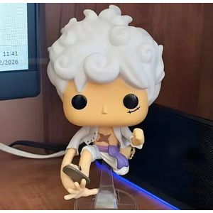 Gear 5 Luffy Anime Vinyl Action Figure – Sun God Nika Chibi Collectible Model Toy with Clear Display Stand – Desk Decoration and Gift for Kids & Adults – One Piece Inspired Figurine (Shape and color may vary)