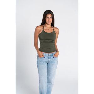 OUTDATED Halter Tie Top - Dark Olive