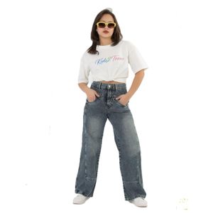 بنطلون جينز بناتي محير Wide Leg واسع – Girls Baggy Denim Jeans – ستايل كاجوال للمراهقات من سن 11 إلى 16 سنة – بنطلون جينز عصري مريح موضة 2026 موديل رقم 201