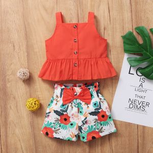 Fashion Baby Girls Summer Clothing Set Flamingo Design Tank Tops