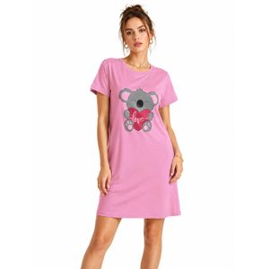 Caesar Women's short-sleeved slip shirt with a print on the chest