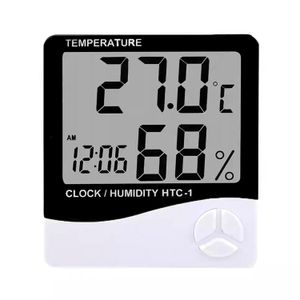  FreshDcart HTC-1 Room Thermometer with Humidity Incubator Meter and Accurate Temperature Indicator Wall Mounting LCD Digital Clock Monitor for Indoor/Outdoor (White) 