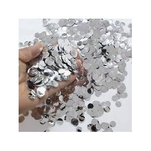 Secret قصاصات ورقية دائرية لتزيين حفلات أعياد الميلاد وحفلات الزفاف والمناسبات الأخرى مستلزمات تزيين - 250 غرام - عبوة من 5 قطع فضي 