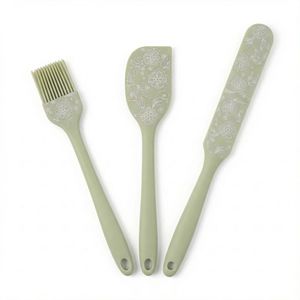 طقم أدوات مطبخ سيليكون، 3 قطع، فرشاة دهن وسباتيولا ومساحة كيك، لتحضير المعجنات والحلويات وفرد الكريمة وتقليب الخليط