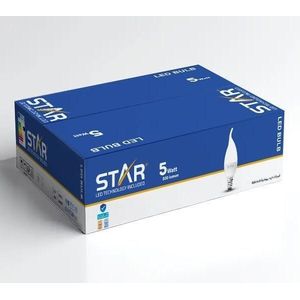 Pack Of 50, Tear Led 5W, 500 Lumen, Yellow Light 3000K, E14, A+ Energy Rating