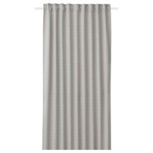 Room darkening curtain, 1 piece A single white RYSSBRÄKEN curtain with a textured pattern, hanging straight.