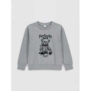 LC Waikiki Crew Neck Printed Girl's Thick Sweatshirt