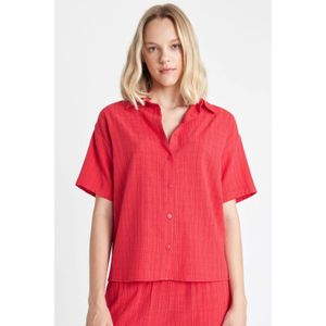 Defacto Oversize Wide Fit Linen-Look Short Sleeve Shirt