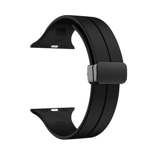 سوار رياضي بديل من السيليكون أسود اللون، بمشبك مغناطيسي على شكل حرف D، مناسب لساعة أبل ألترا 2 سيريز 9 مقاس 49 مم