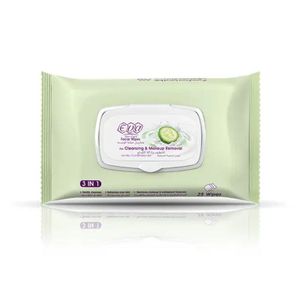 Eva مناديل تنظيف الوجه وإزالة المكياج - للبشرة الدهنية والمختلطة - 25 منديل