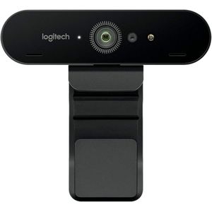 Logitech كاميرا ويب بريو بدقة 4 كيه الترا اتش دي مع تكبير رقمي 5X من لوجيتيك، اسود، دقة 4096 * 2160، موديل 960-001106- للكمبيوتر الشخصي