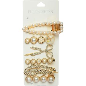 مجموعة دبابيس شعر ذهبية للسيدات من 6 قطع لحفلات الزفاف والمناسبات الخاصة