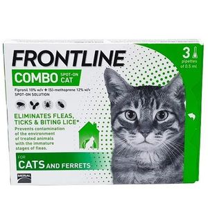 Front Line Combo Flea  Tick & Lice Spot-On Solution for Cats & Ferrets0.5 ml 1 ampoule 1Pcs
