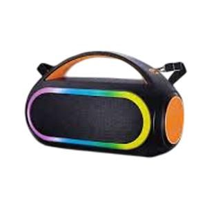 General JL-381 Portable Bluetooth Speaker, Black and Orange, with RGB Color Lighting, Waterproof, Modern Design with Handle
