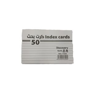 Discovery Ruled Index Cards (15 x 10 cm, 180 GSM, 50 Sheets) – White Flashcards