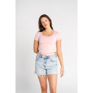 OUTDATED Wide Neck Short Sleeve - Light Pink