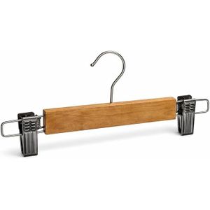 علاقة خشبية احترافية مع مشابك معدنية ومقابض قابلة للتعديل للتنانير والسراويل والأوشحة بلمسة نهائية طبيعية متينة ومنظم خزانة موفر للمساحة