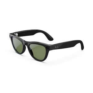 Meta  Ray-BanMeta (Gen 1), Skyler, Shiny Black Smart AI Glasses for Men, Women 12 MP Ultra-Wide Camera, Open-Ear Speakers for Audio, Video Recording and Bluetooth Green Lenses Wearable Technology 